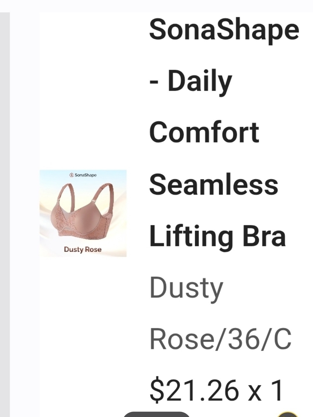Daily Comfort Seamless Lifting Bra - Dusty Rose